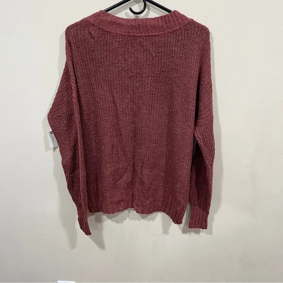 NWT Anthropologie PILCRO Slouchy V-Neck Sweater - Brown size small - Picture 8 of 11